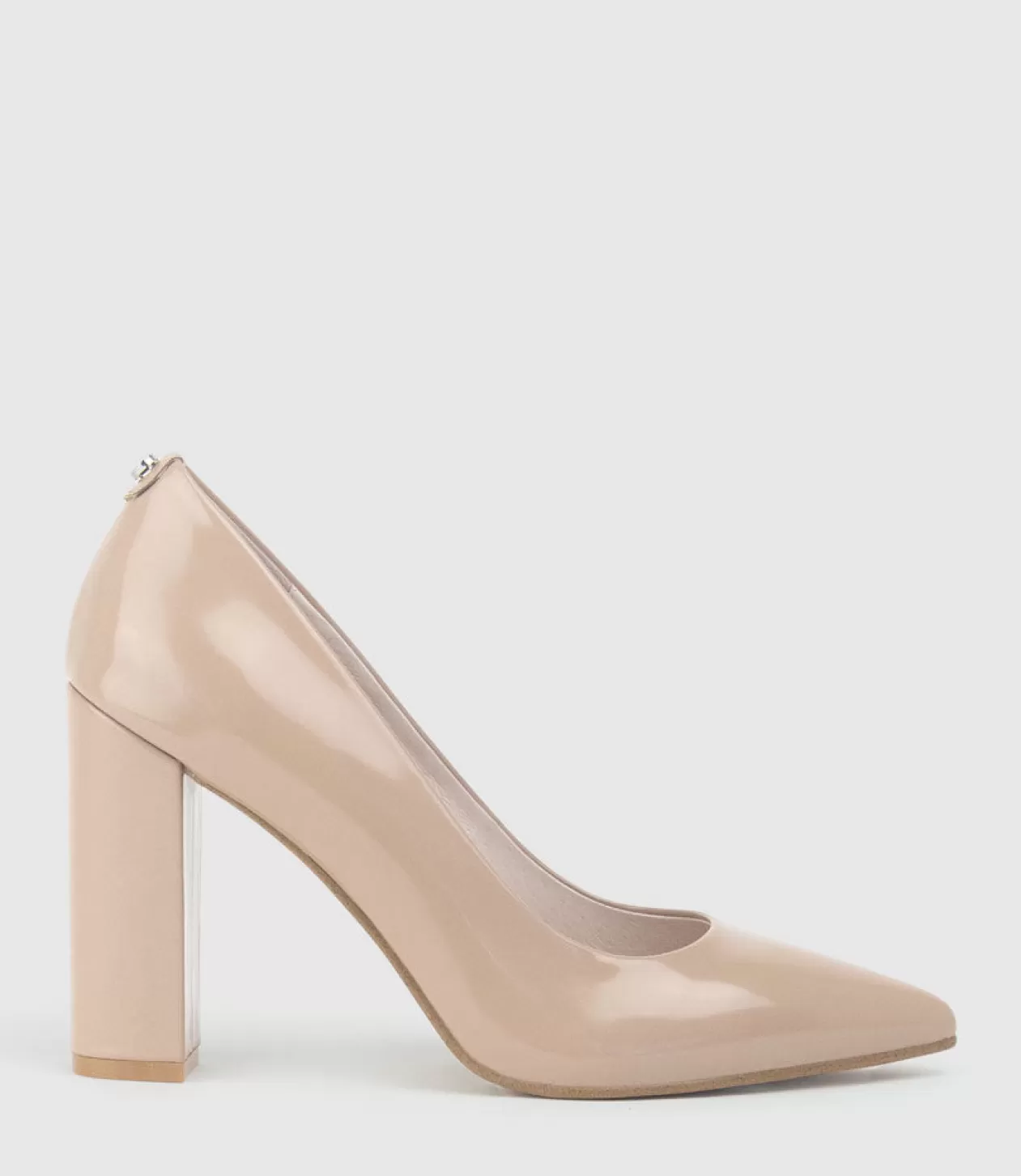 Edward Meller High Heel<Gigi100 Block Heel Pump In Nude High Shine