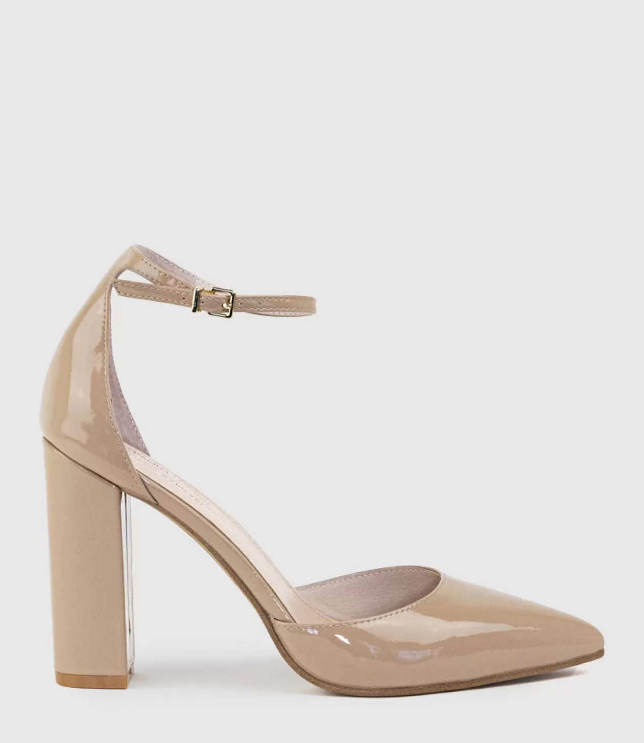 Edward Meller High Heel<Glam100 Block Heel Dorsay Pump In Nude Patent