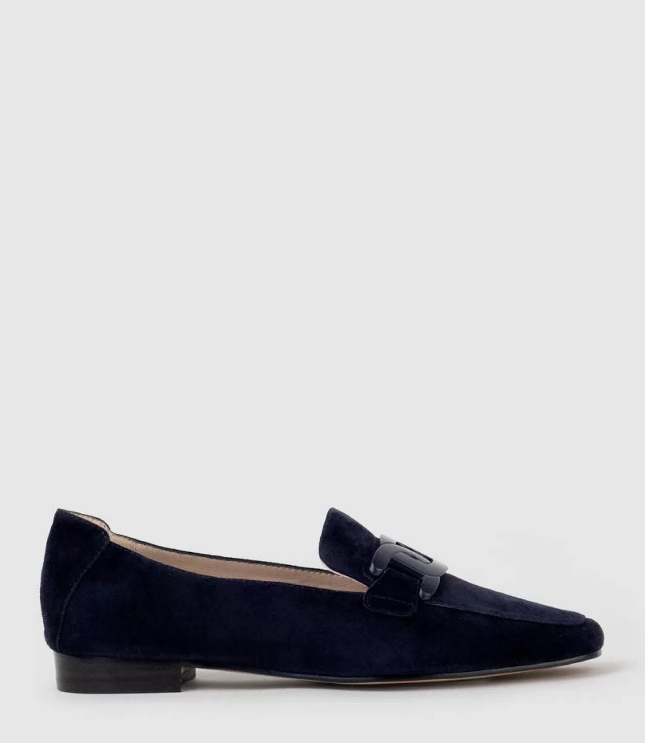 Edward Meller Loafers & Moccasins<Graded Moccasin With Tonal Hardware In Navy Suede