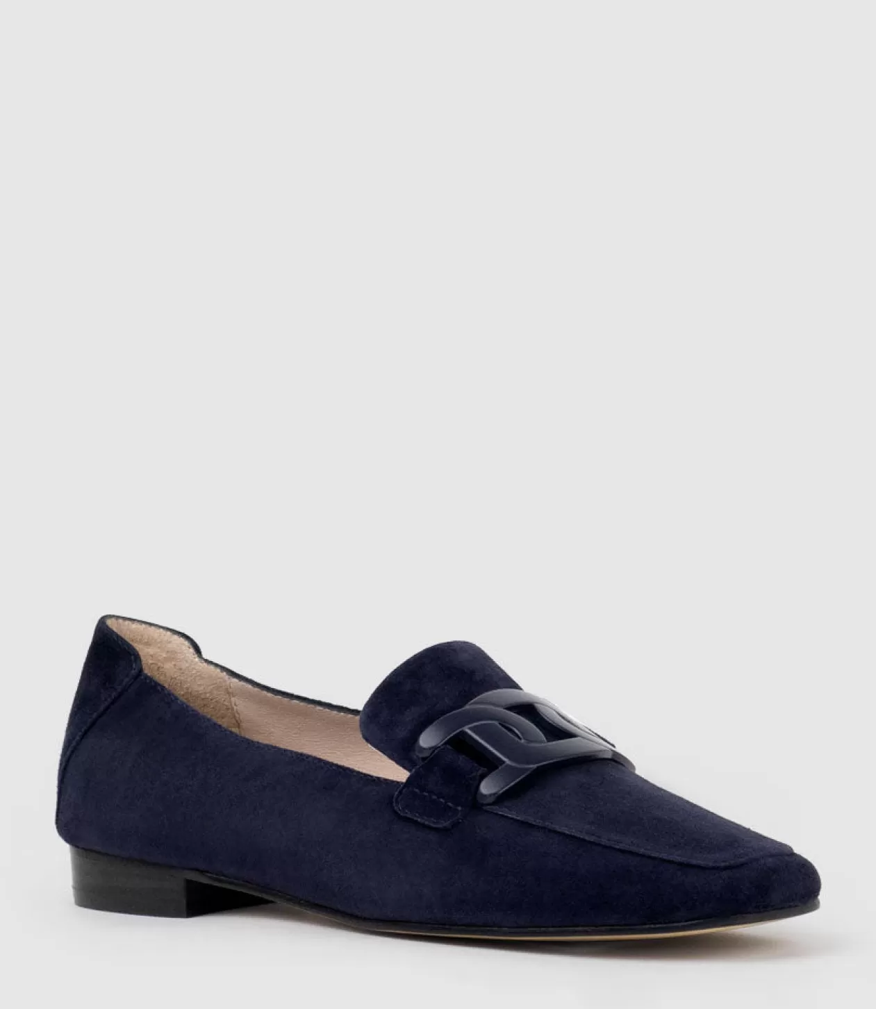 Edward Meller Loafers & Moccasins<Graded Moccasin With Tonal Hardware In Navy Suede