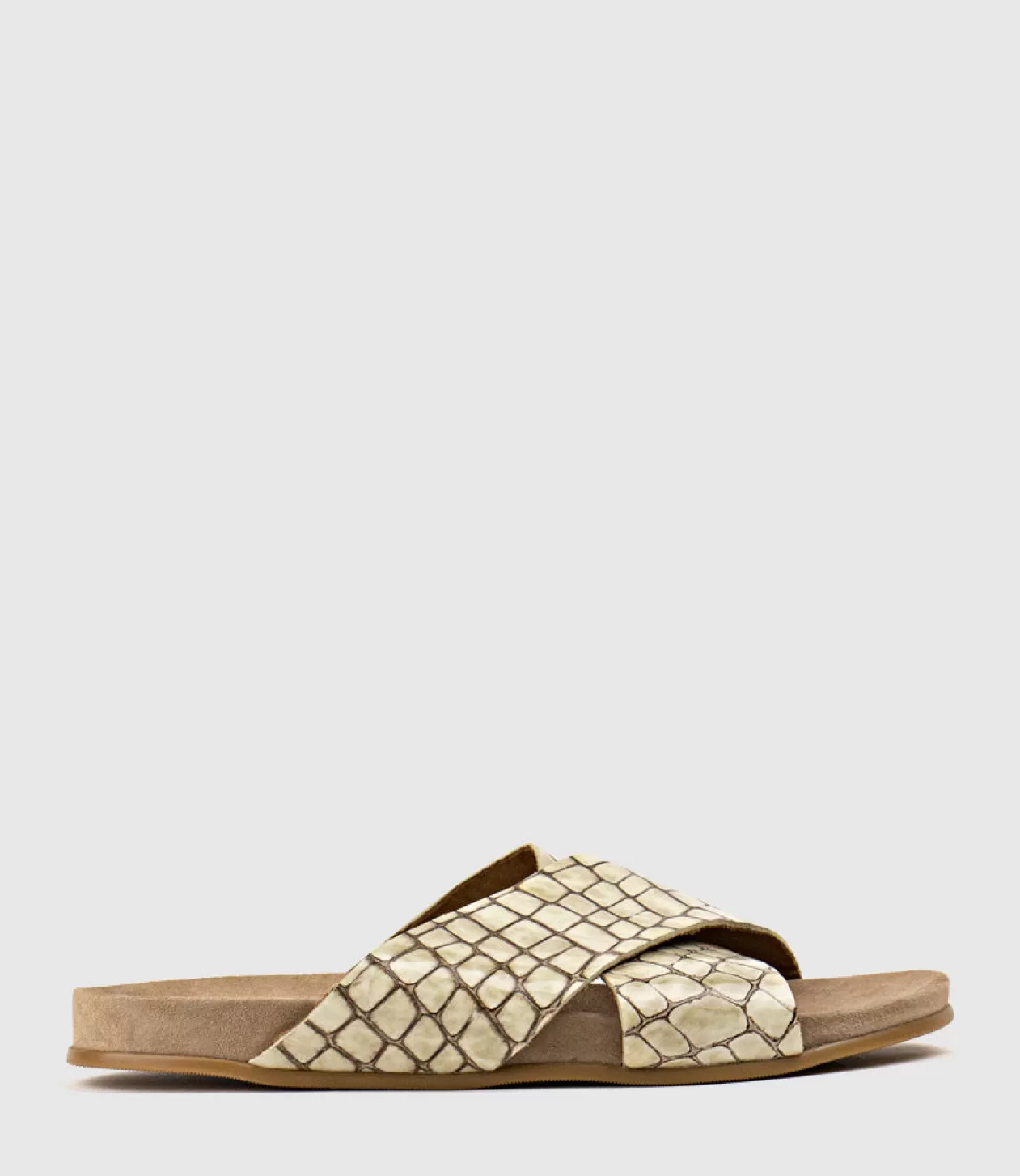 Edward Meller Low Sandals<Harriet Crossover Slide On Footbed In Beige