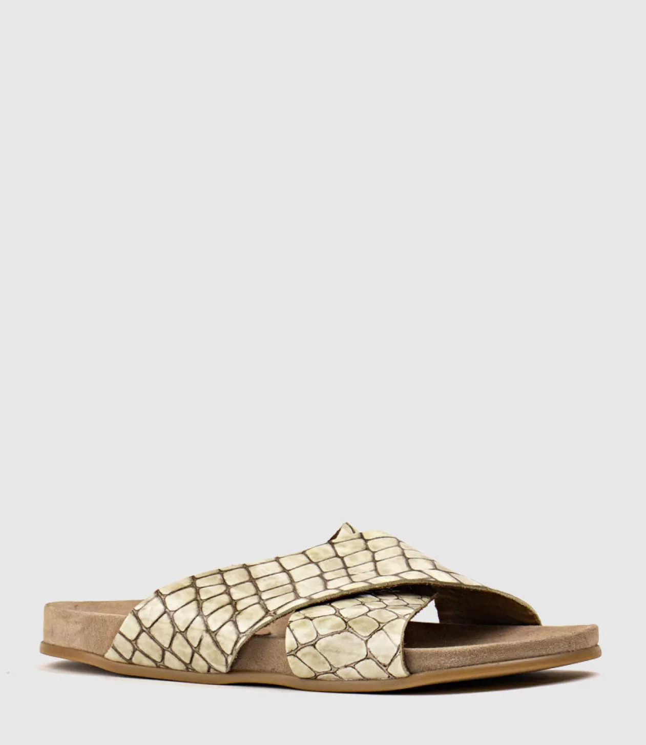 Edward Meller Low Sandals<Harriet Crossover Slide On Footbed In Beige