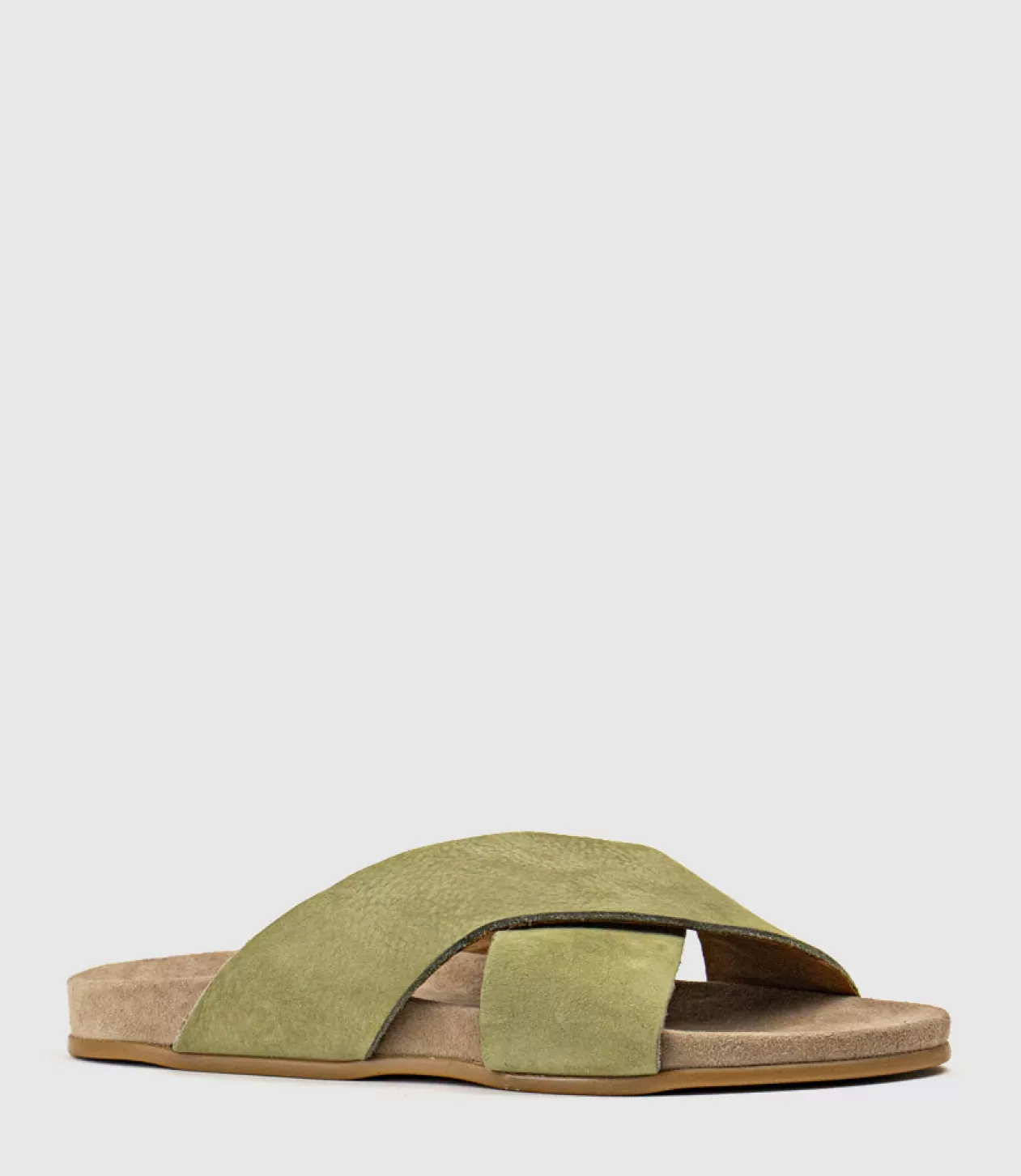 Edward Meller Low Sandals<Harriet Crossover Slide On Footbed In Khaki