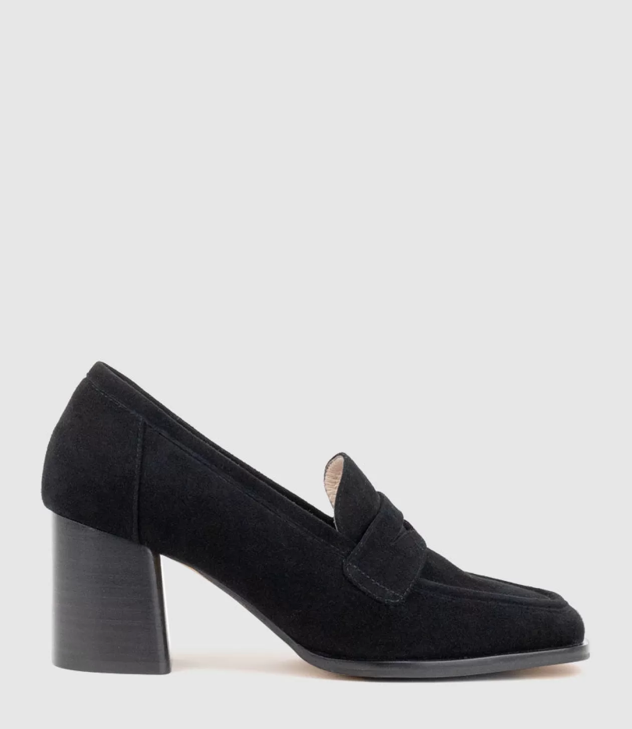 Edward Meller Mid Heel<Hazel65 Albert Throat Pump In Black Suede