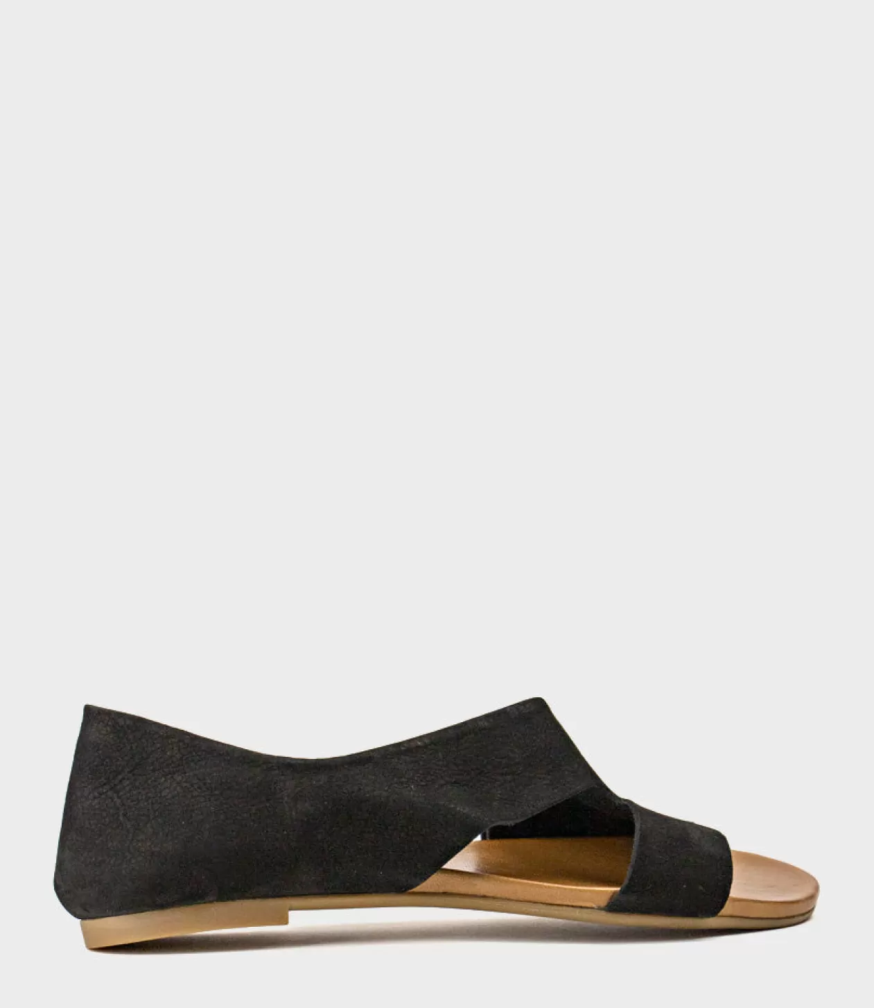 Edward Meller Low Sandals<Heston Open Toe Flat Dorsay In Black Nubuck