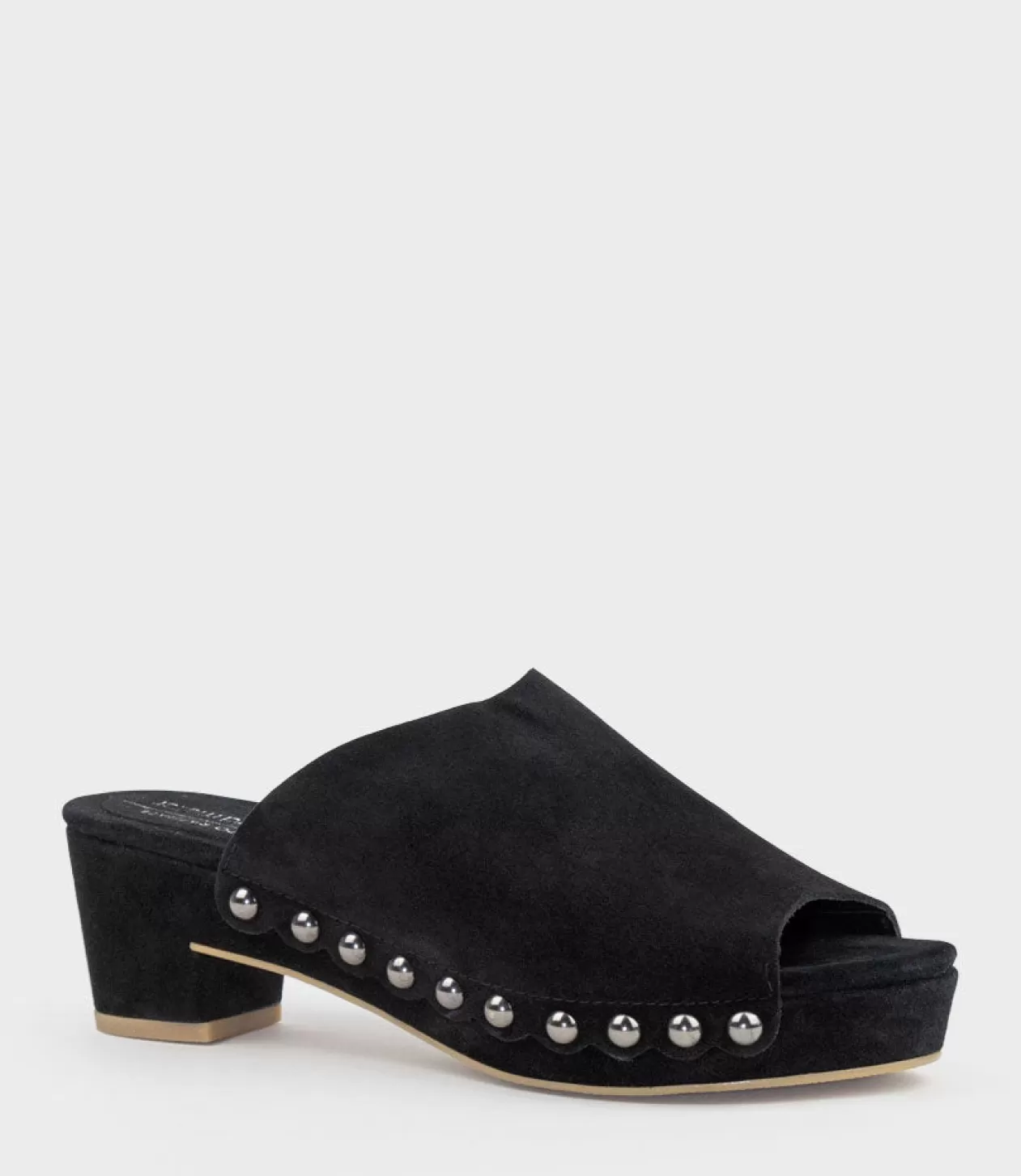 Edward Meller Mid Heel Sandals<Inara65 Studded Slide On Unit In Black Suede