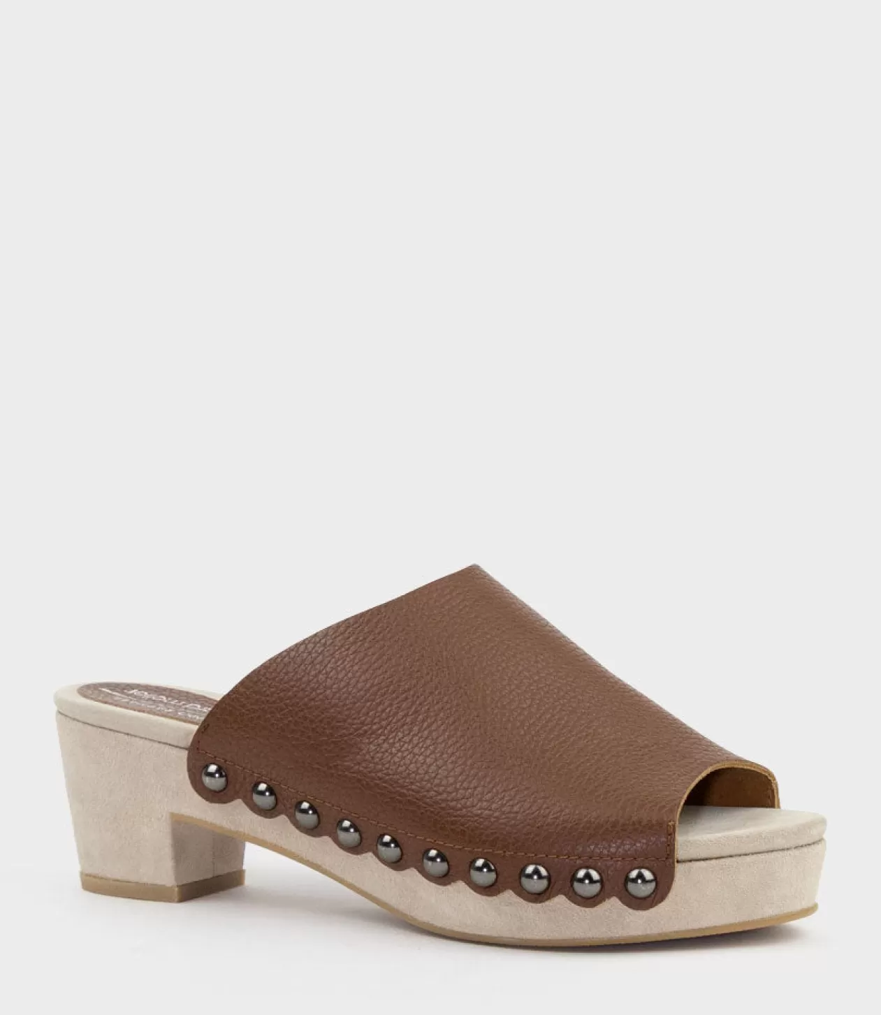 Edward Meller Mid Heel Sandals<Inara65 Studded Slide On Unit In Tan