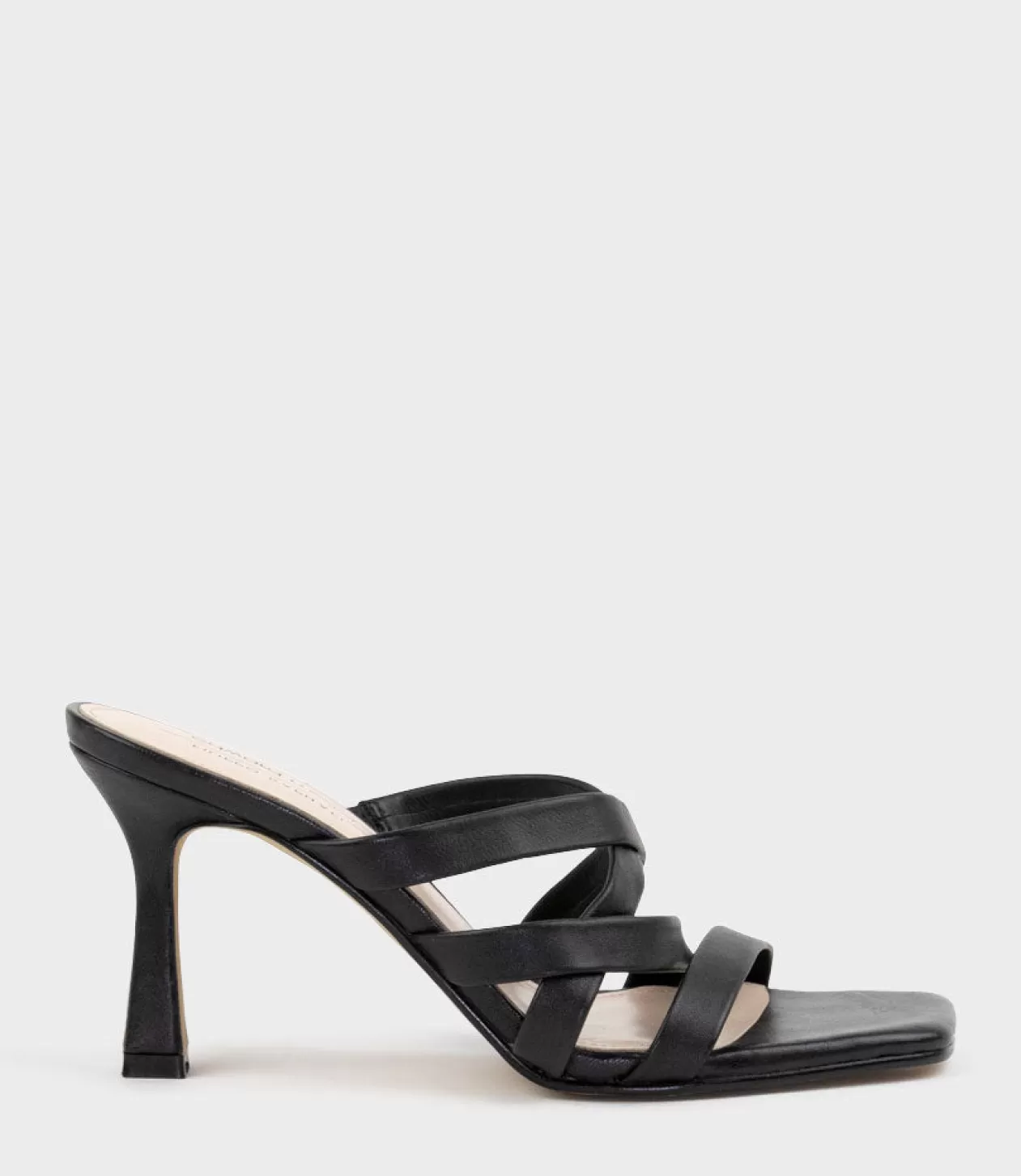 Edward Meller High Heel Sandals<Indie80 Square Toe Strappy Slide In Black