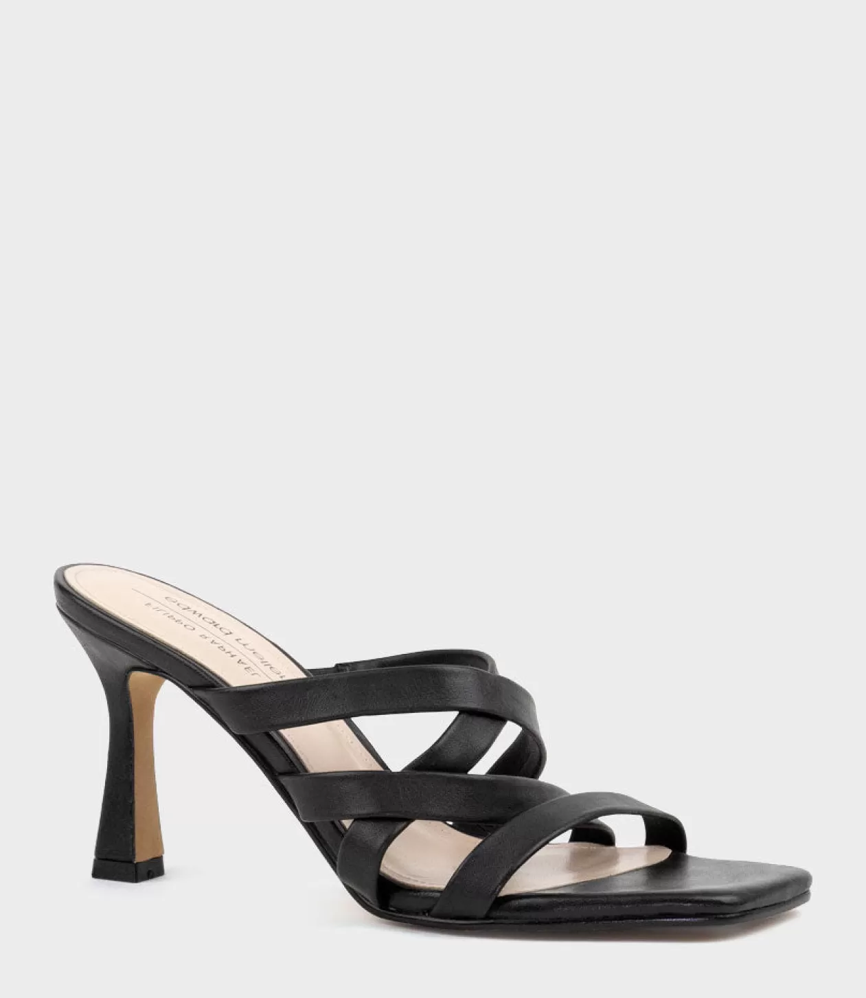 Edward Meller High Heel Sandals<Indie80 Square Toe Strappy Slide In Black