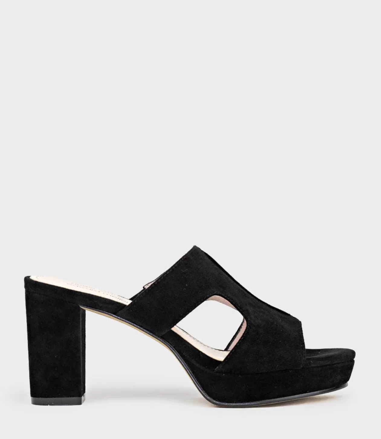 Edward Meller Platform Sandals<Iris80 Platform Slide With Cut-Out In Black Suede