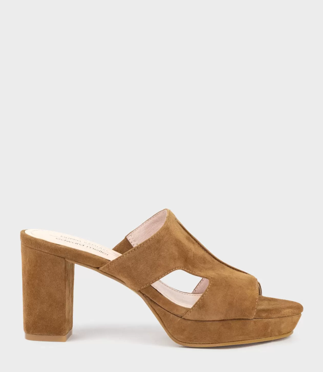 Edward Meller Platform Sandals<Iris80 Platform Slide With Cut-Out In Tawny Suede