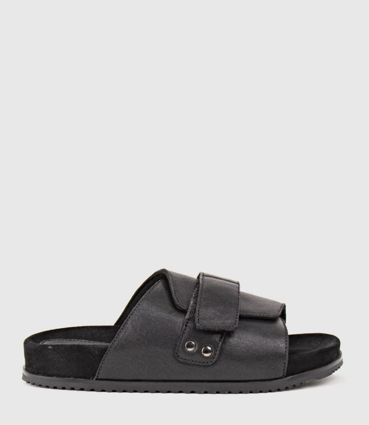 Edward Meller Low Sandals<Kala Velcro Strap Slide On Footbed In Black