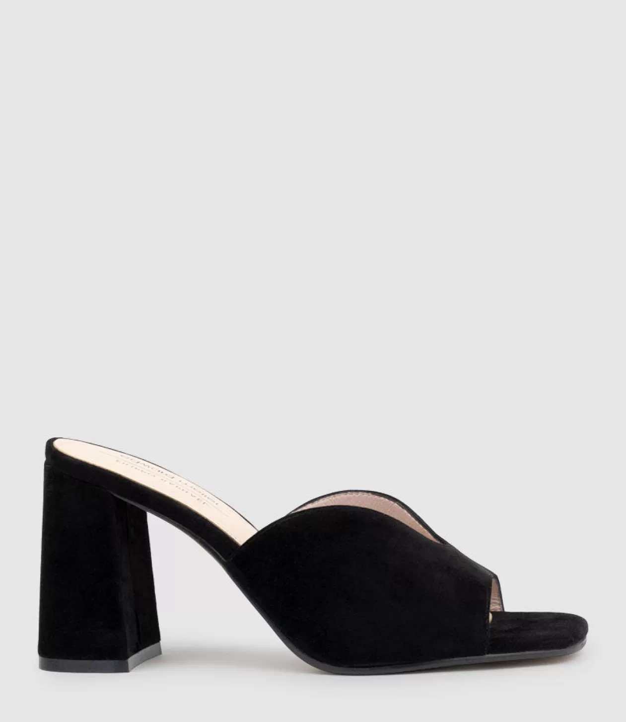 Edward Meller High Heel Sandals<Kathy85 V Throat Slide In Black Suede