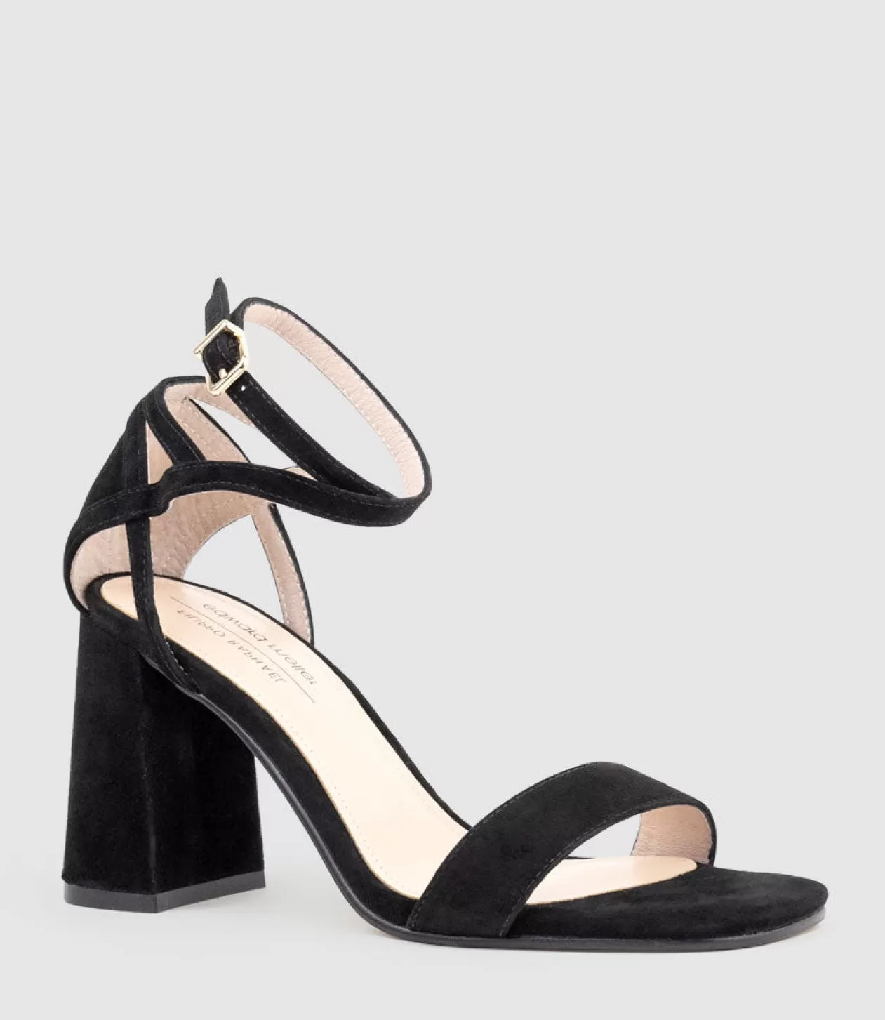 Edward Meller High Heel Sandals<Kelsey85 Ankle Wrap Sandal In Black Suede