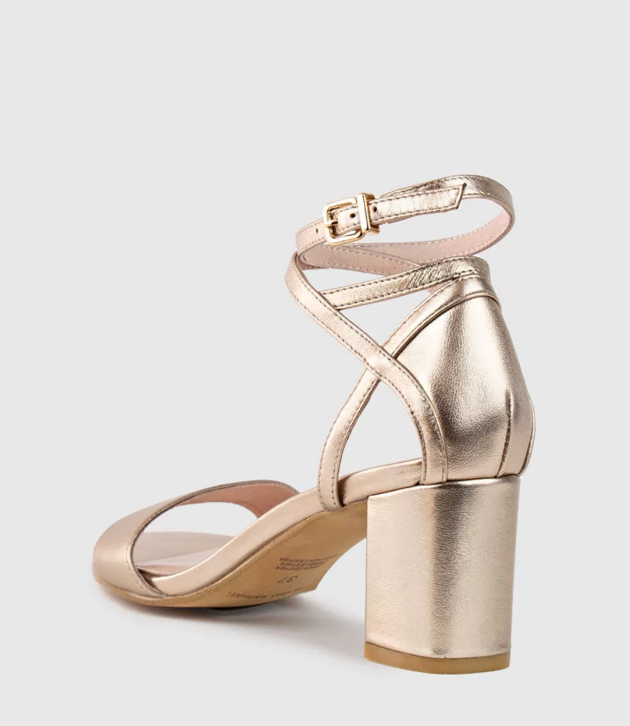 Edward Meller Mid Heel Sandals<Kenia60 Block Heel Sandal With Hourglass Ankle Wrap In Rosegold