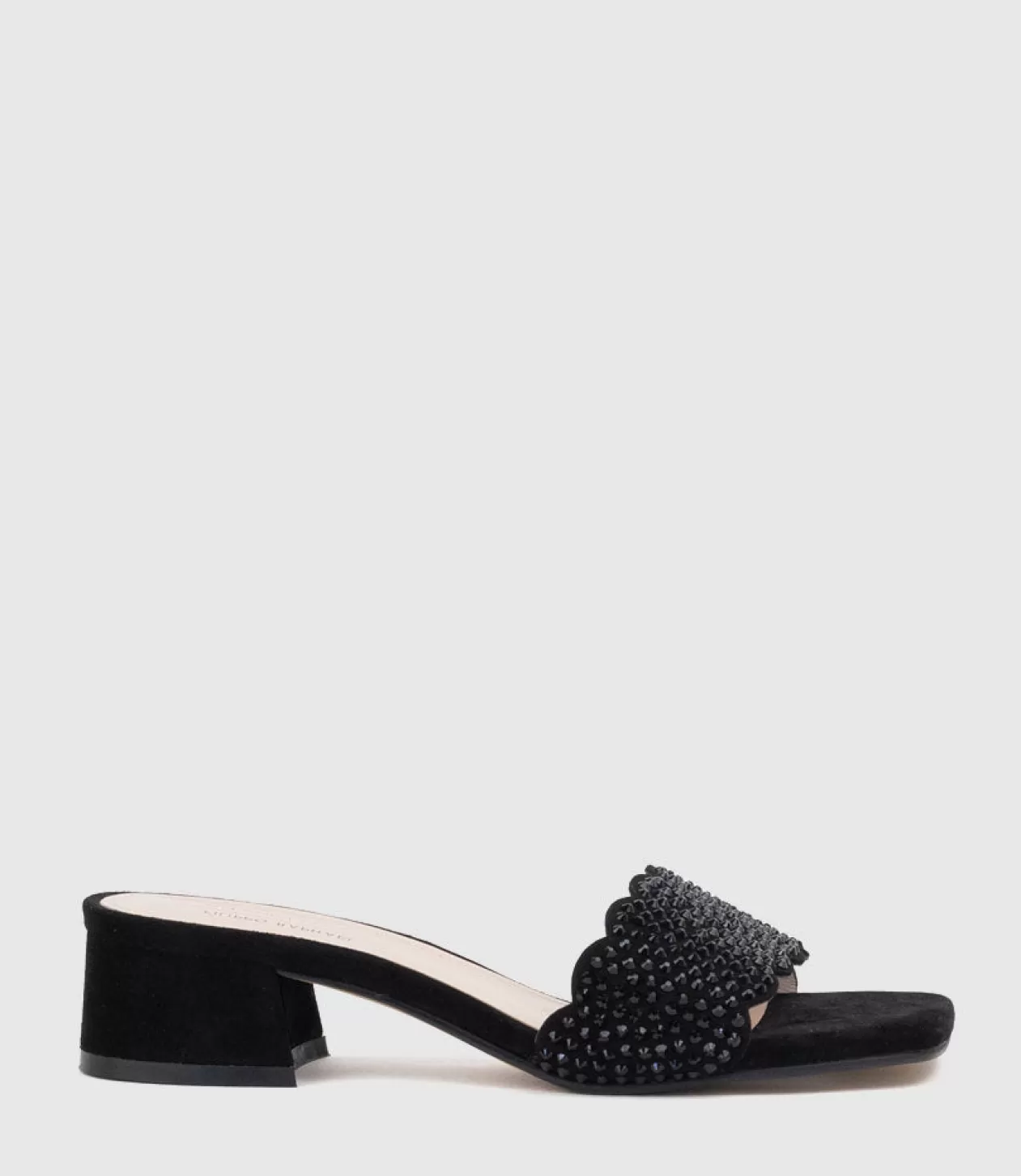 Edward Meller Low Sandals<Kyla35 Slide With Crystals In Black Suede