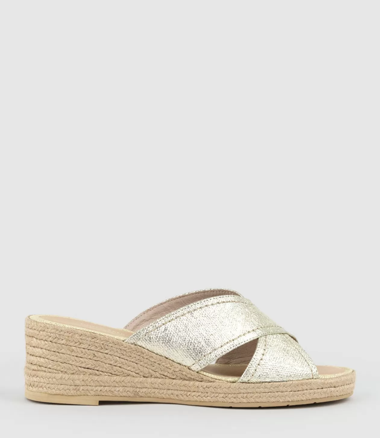 Edward Meller Mid Heel Sandals<Malina Crossover Slide Espadrille In Platino