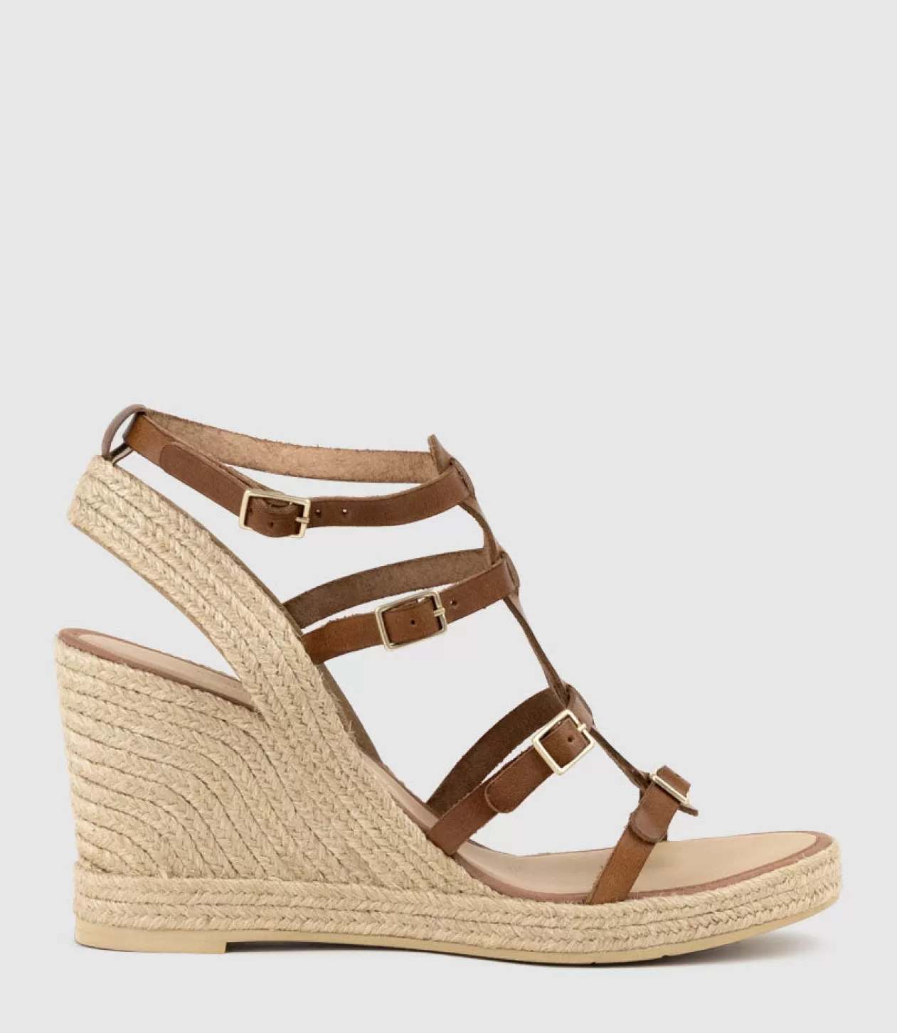 Edward Meller High Heel Sandals<Marcelle Multi Buckle Espadrille In Tan