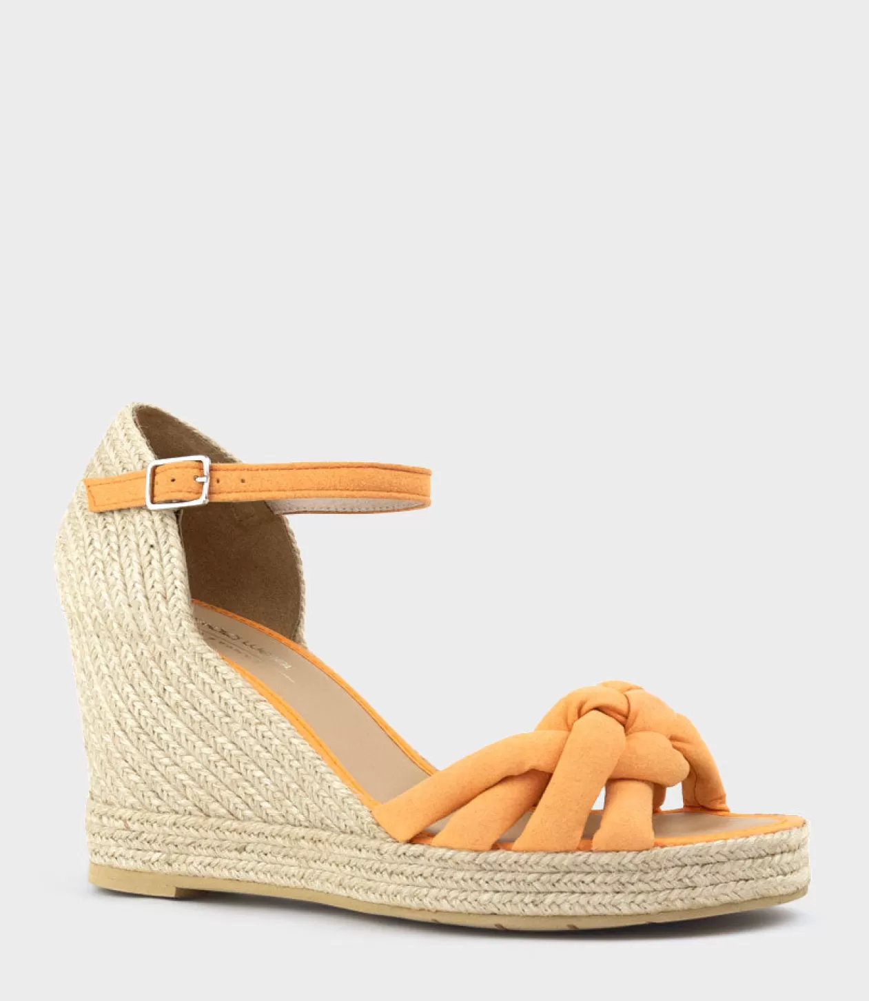 Edward Meller High Heel Sandals<Meena Braided Front Strap Espadrille In Orange Suede