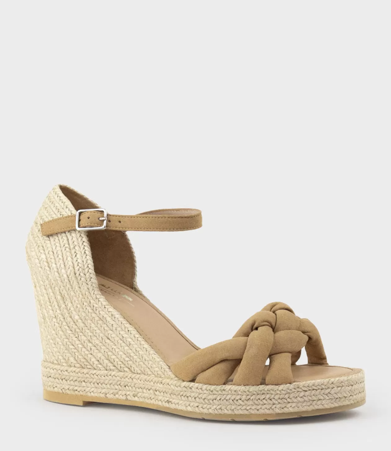 Edward Meller High Heel Sandals<Meena Braided Front Strap Espadrille In Tan Suede