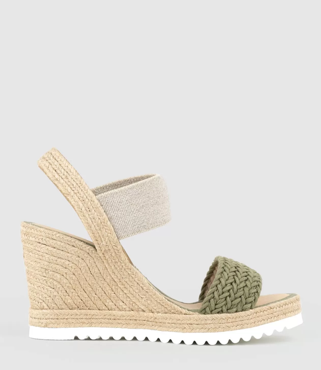 Edward Meller Espadrilles<Mercedes Elastic Crochet Espadrille In Khaki