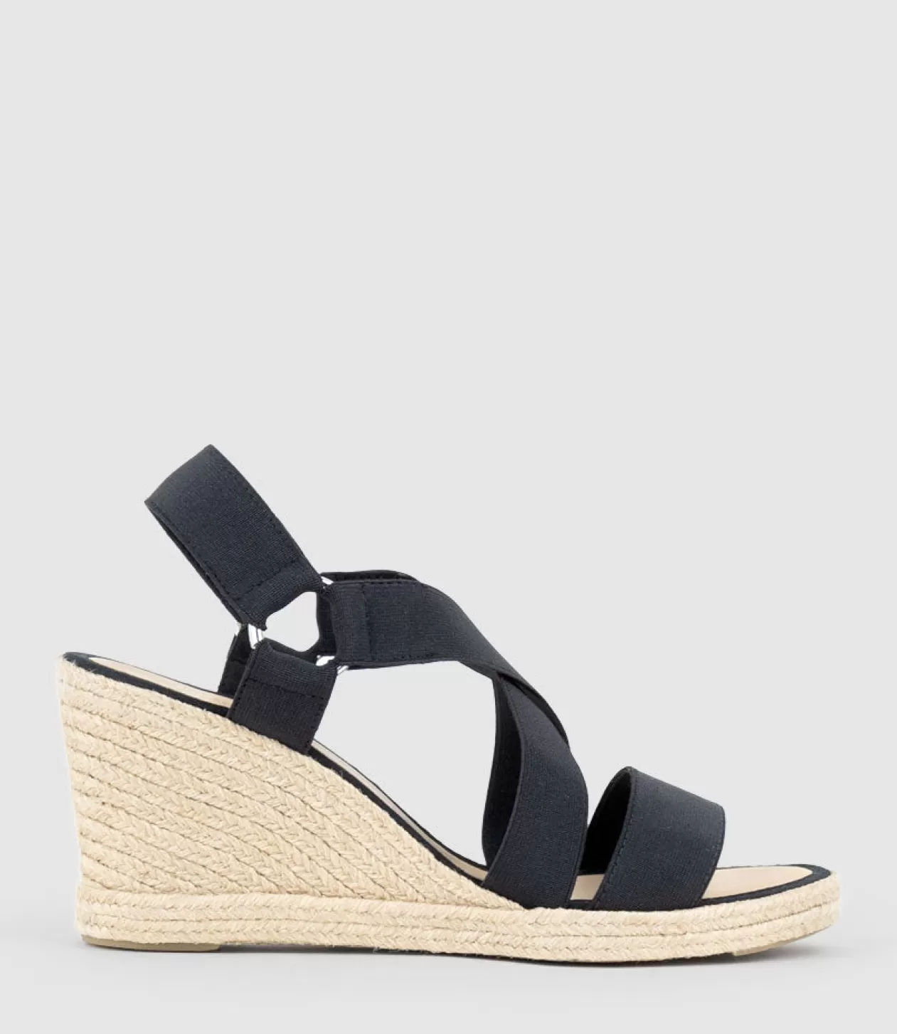 Edward Meller High Heel Sandals<Miria Elastic Crossover Espadrille In Black