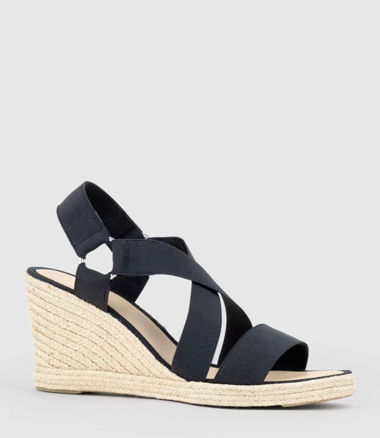 Edward Meller High Heel Sandals<Miria Elastic Crossover Espadrille In Black