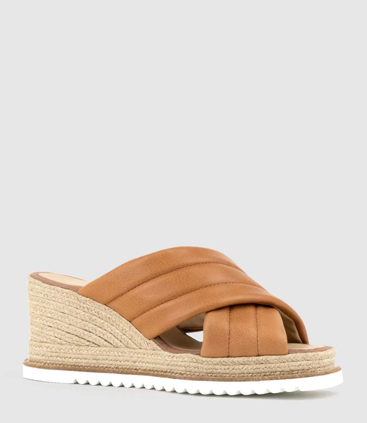 Edward Meller High Heel Sandals<Morgan Quilted Crossover Espadrille In Tan