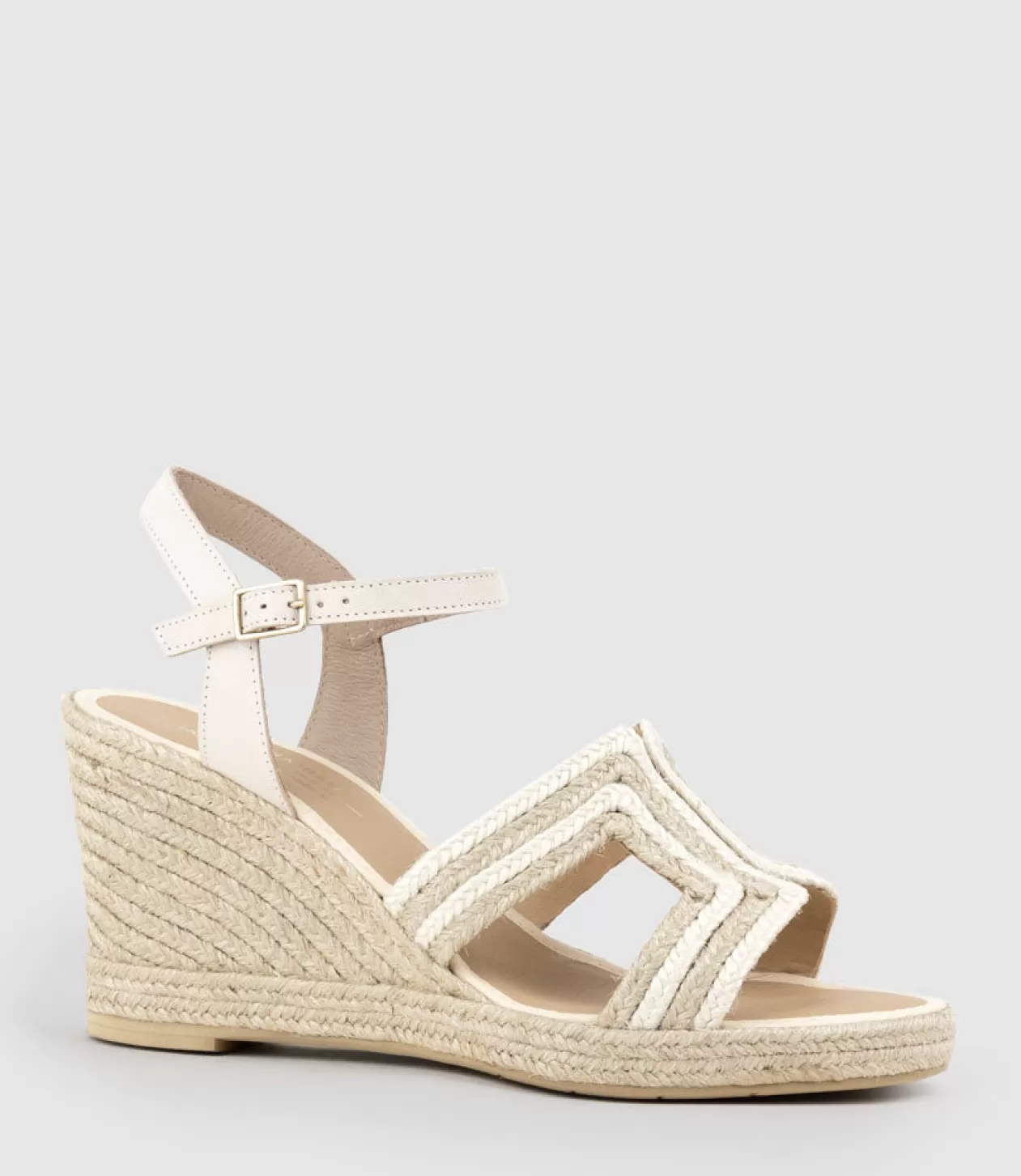 Edward Meller High Heel Sandals<Motif Geometric Weave High Espadrille In White