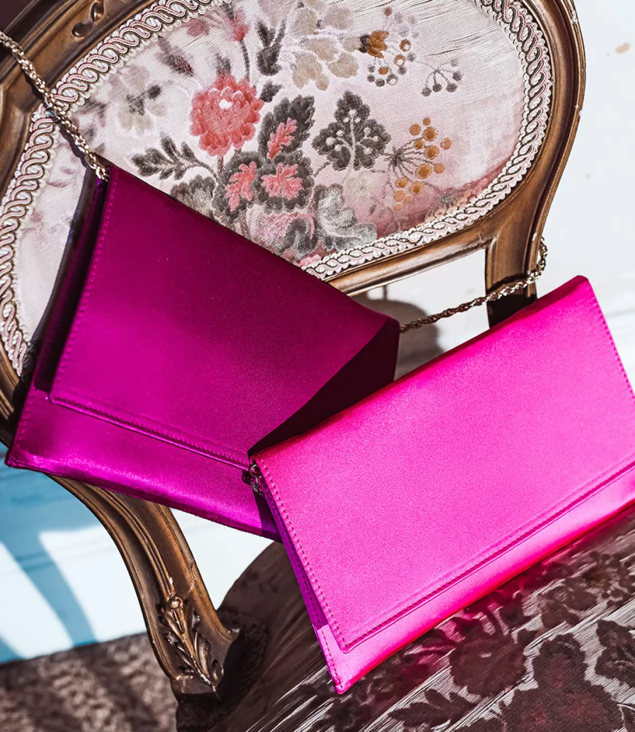 Edward Meller Handbags<Neve Envelope Clutch In Magenta Satin