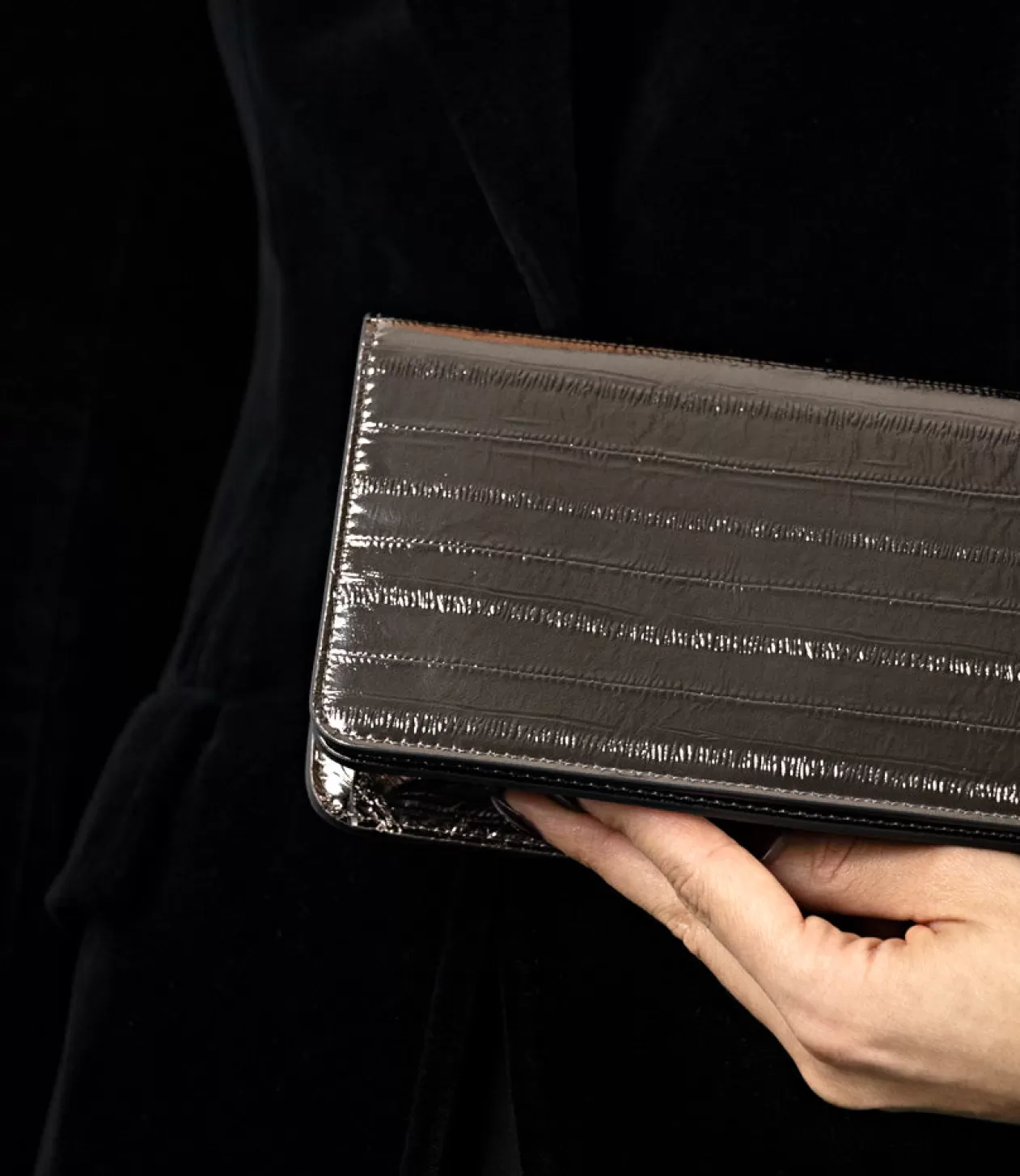 Edward Meller Handbags<Nyx Evening Bag In Pewter Eel