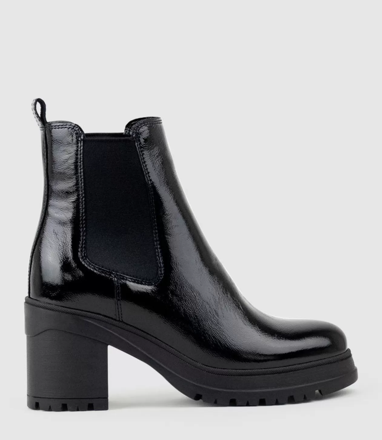 Edward Meller La Canadienne<Paxton Chukka Boot On Rubber Heel In Black Patent