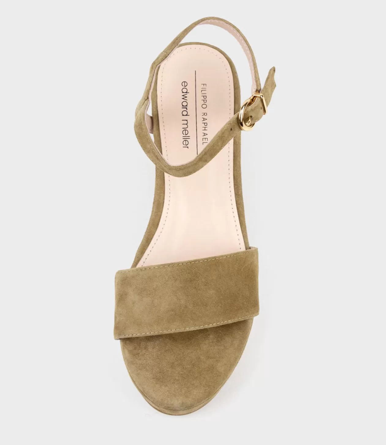 Edward Meller Mid Heel Sandals<Ralin50 Two Strap Sandal On Self Covered Unit In Camel Suede