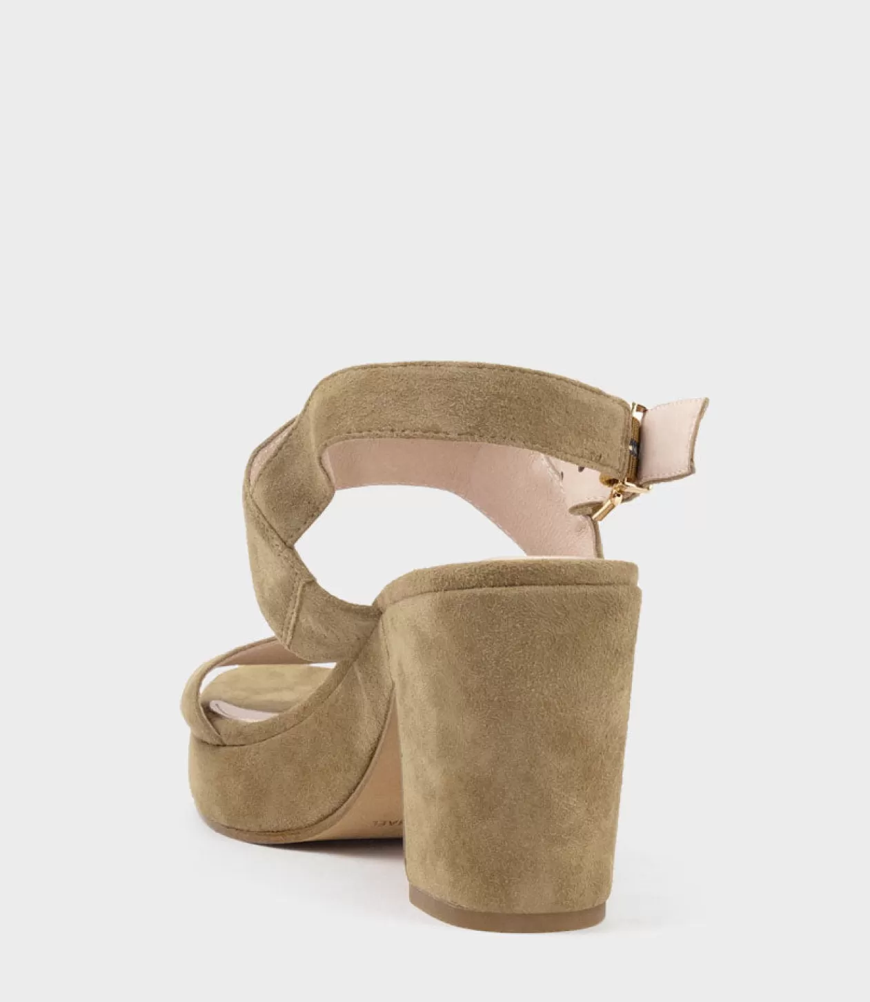 Edward Meller Platform Sandals<Ramy80 Two Strap Sandal On Self Covered Unit In Camel Suede