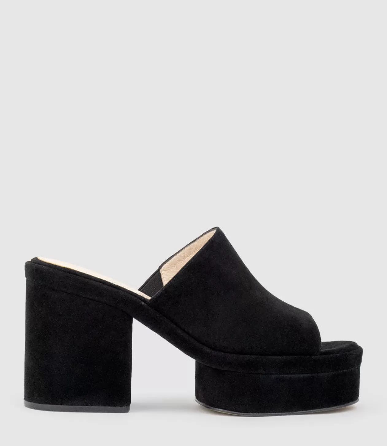 Edward Meller Platform Sandals<Rascal90 Exaggerated Platform Slide In Black Suede