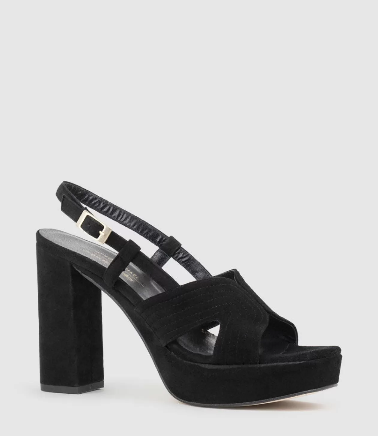 Edward Meller High Heel Sandals<Rastine115 Open Toe Platform Sandal In Black Suede