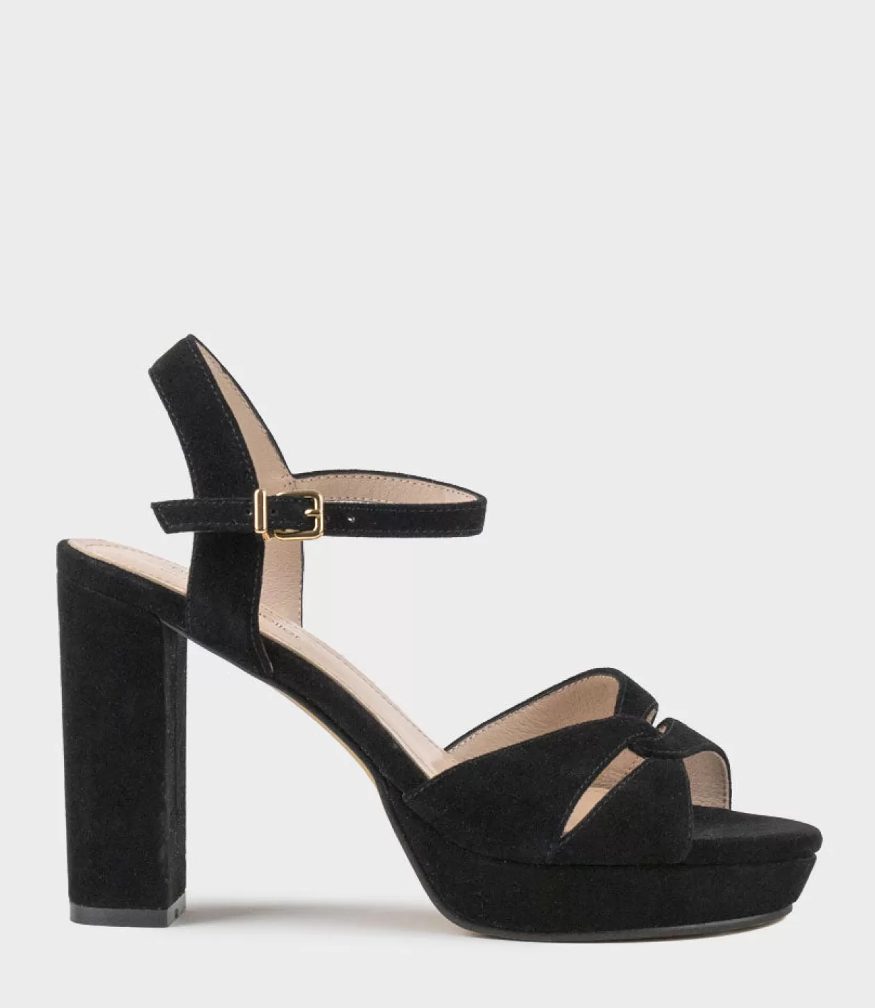 Edward Meller Platform Sandals<Regent100 Interlocked Detail Platform Sandal In Black Suede