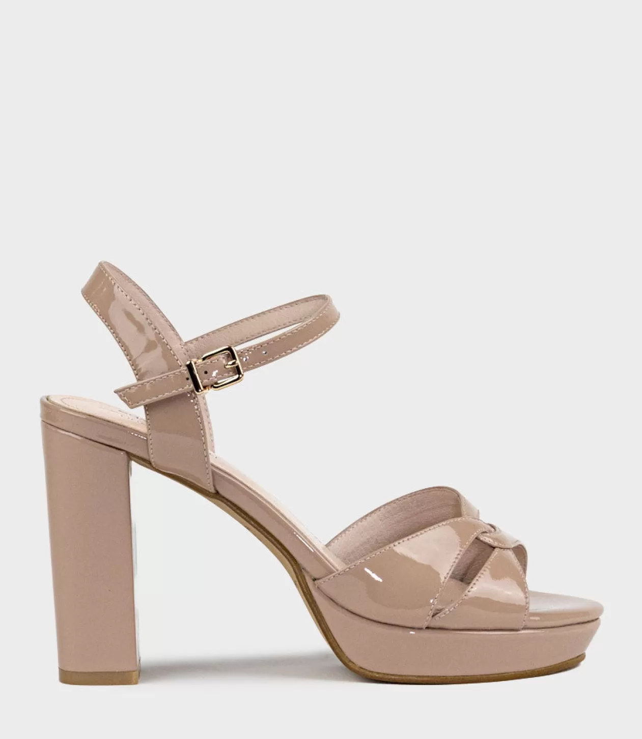 Edward Meller Platform Sandals<Regent100 Interlocked Detail Platform Sandal In Nude Patent