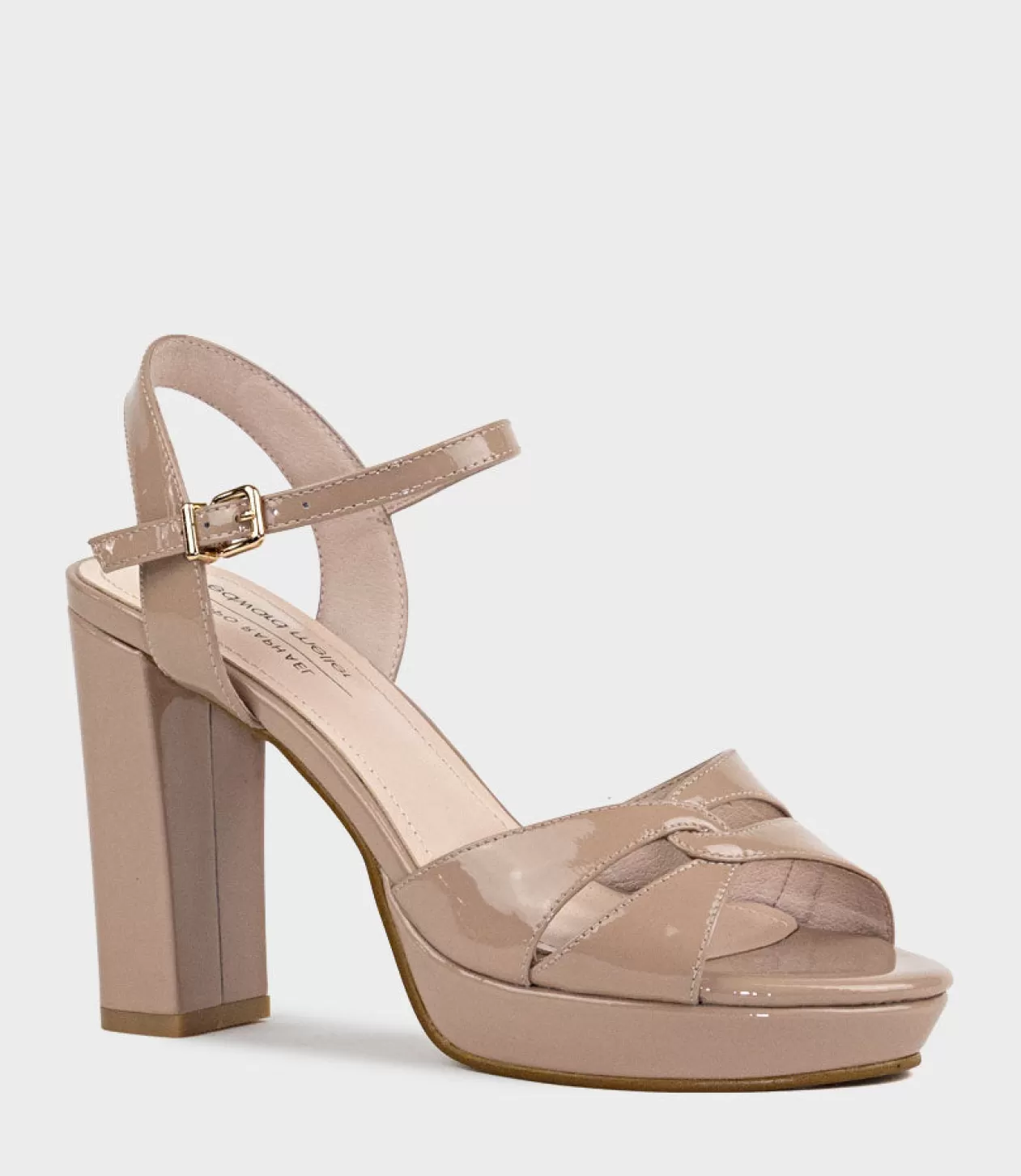 Edward Meller Platform Sandals<Regent100 Interlocked Detail Platform Sandal In Nude Patent