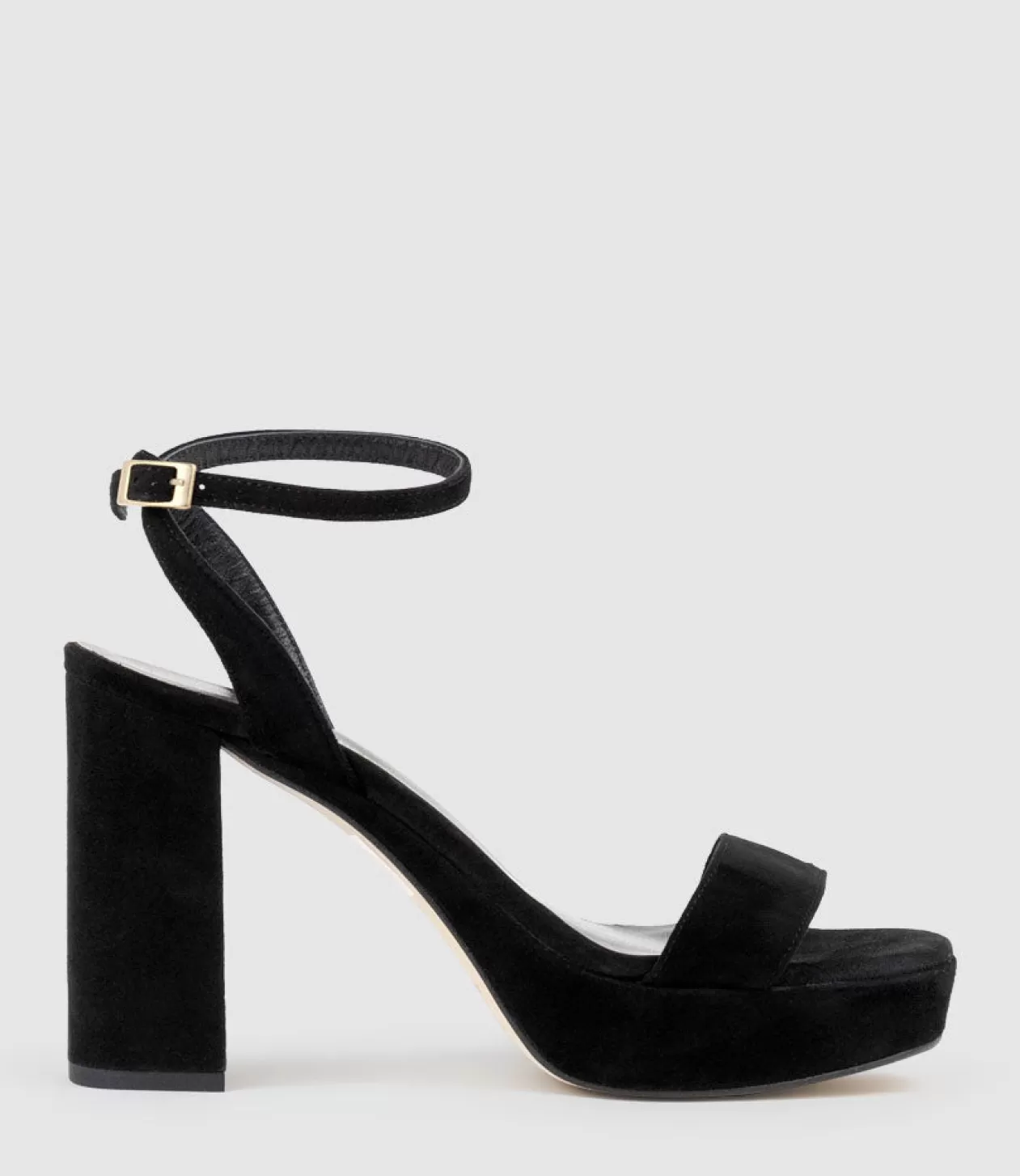 Edward Meller High Heel Sandals<Relia115 Ankle Wrap Platform Sandal In Black Suede