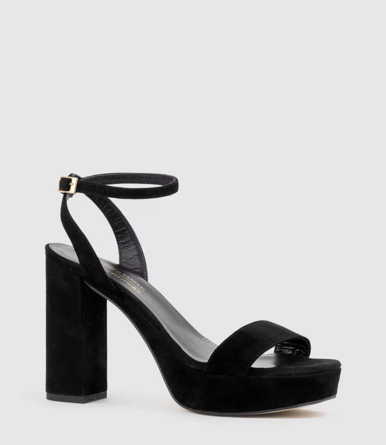 Edward Meller Platform Sandals<Relia115 Ankle Wrap Platform Sandal In Black Suede