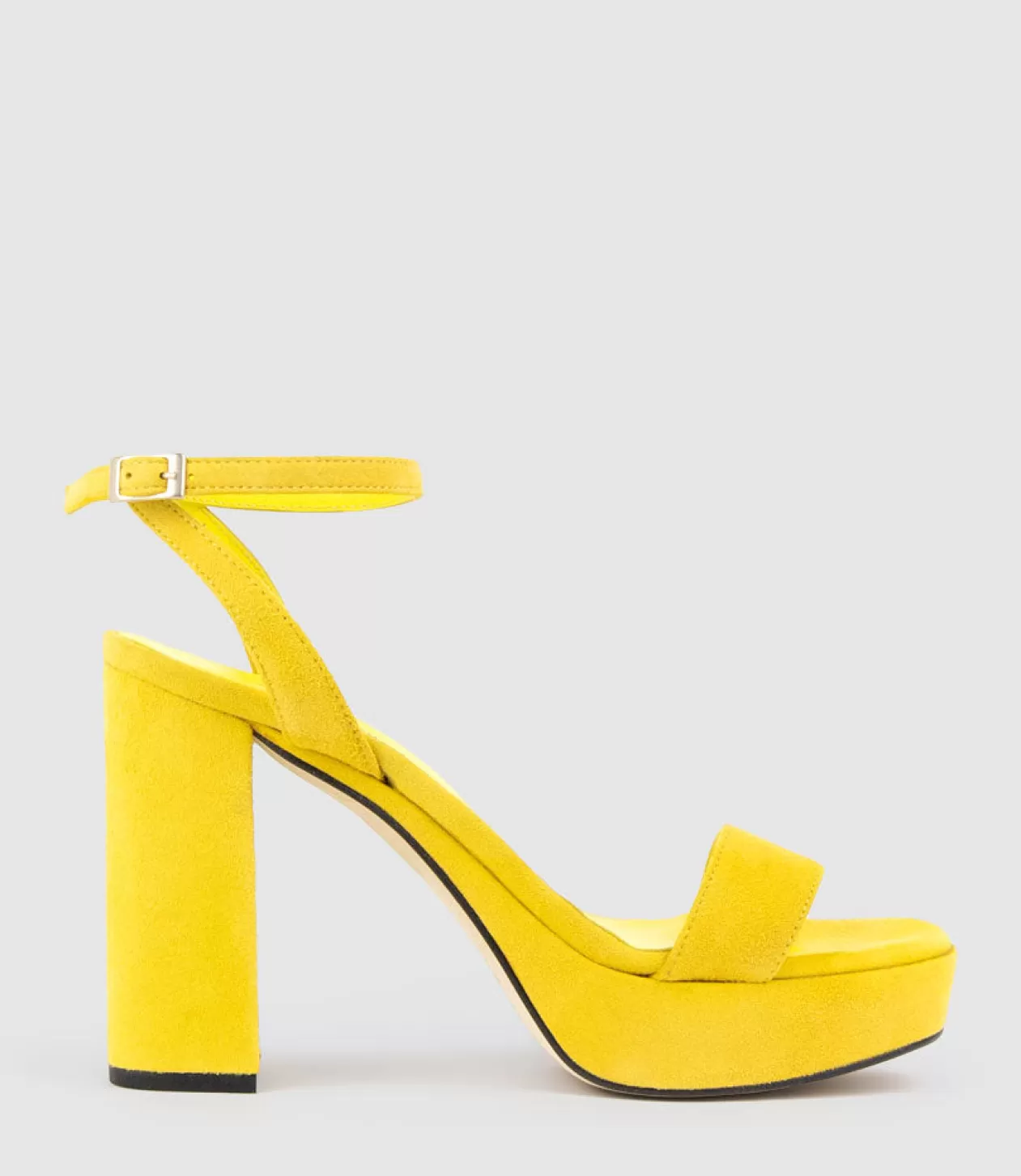 Edward Meller Platform Sandals<Relia115 Ankle Wrap Platform Sandal In Yellow Suede