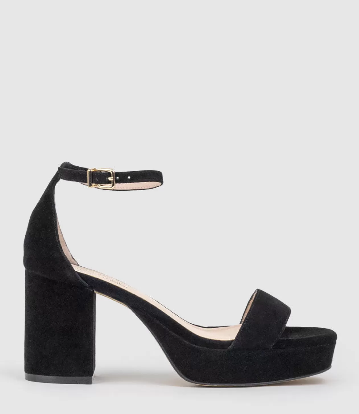 Edward Meller High Heel Sandals<Resdin80 Single Strap Platform Sandal In Black Suede