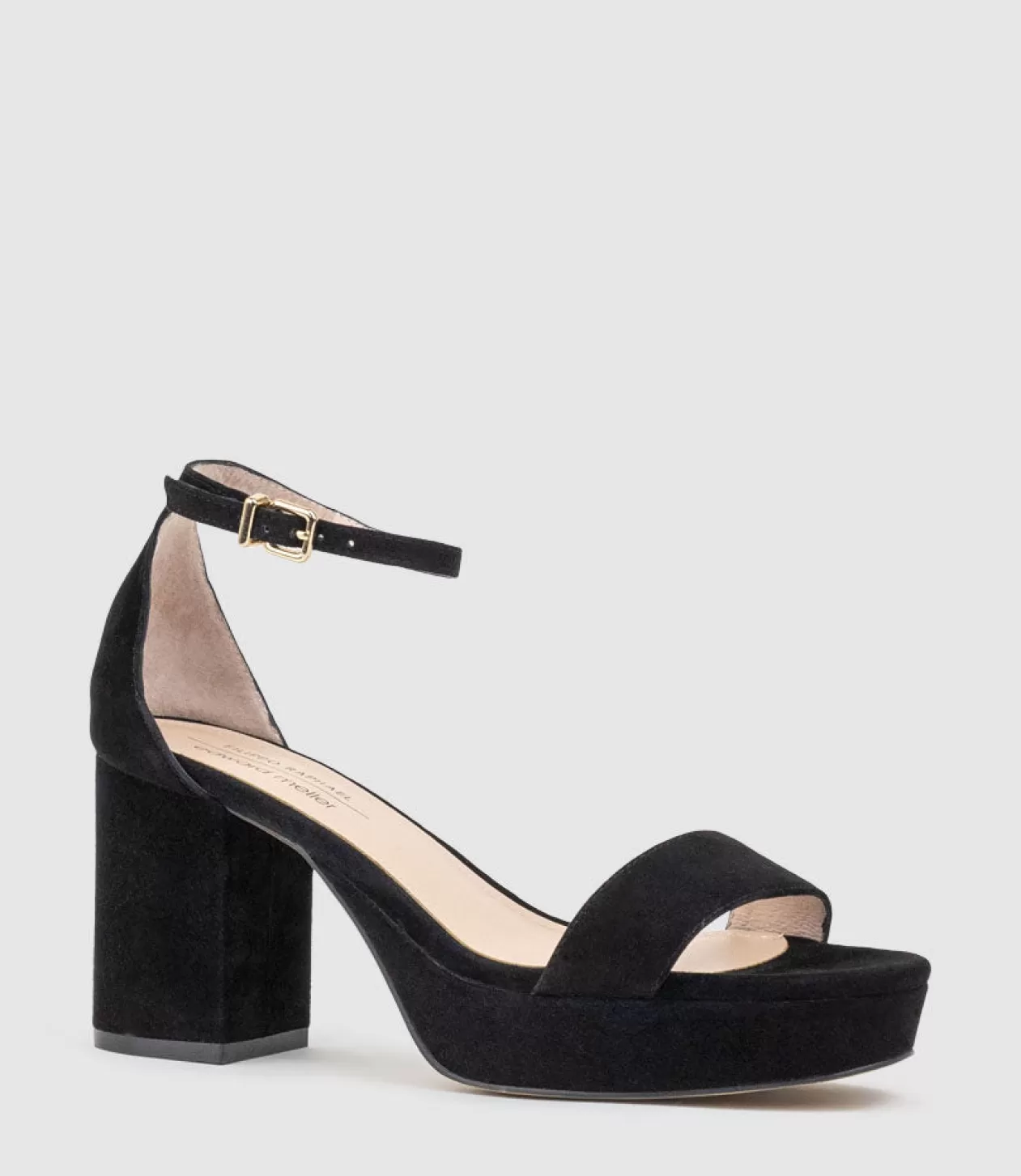 Edward Meller High Heel Sandals<Resdin80 Single Strap Platform Sandal In Black Suede