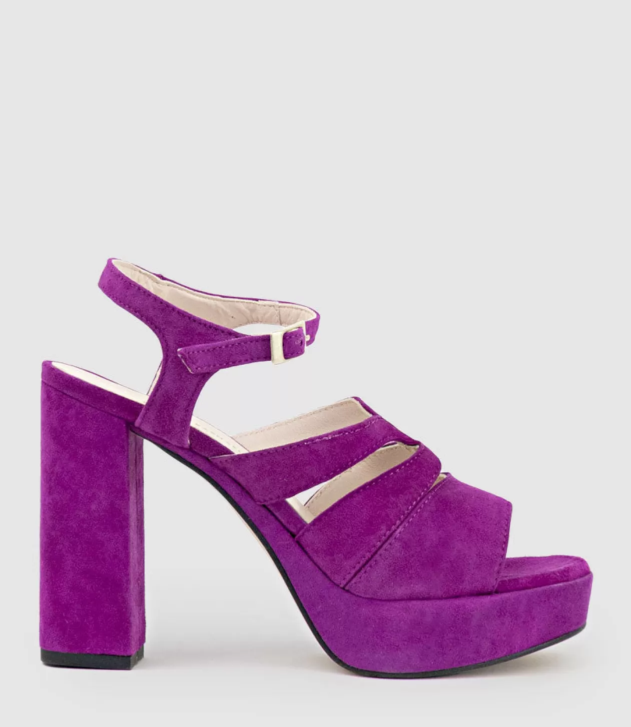 Edward Meller Platform Sandals<Reya100 Open Toe Platform Sandal In Magenta Suede