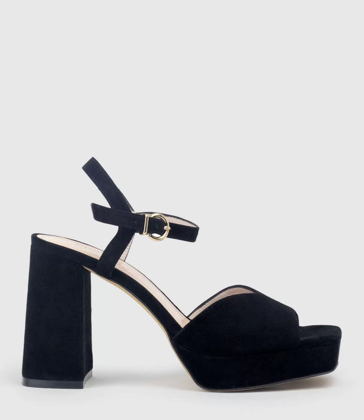 Edward Meller High Heel Sandals<Rhiana95 V Throat Platform Sandal In Black Suede