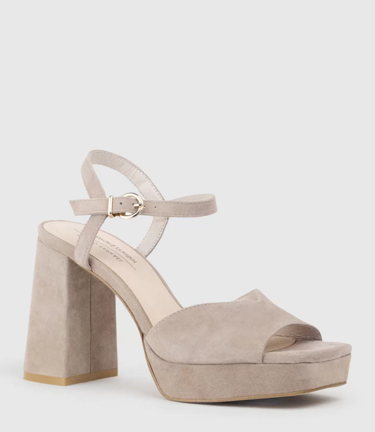 Edward Meller High Heel Sandals<Rhiana95 V Throat Platform Sandal In Nude Suede