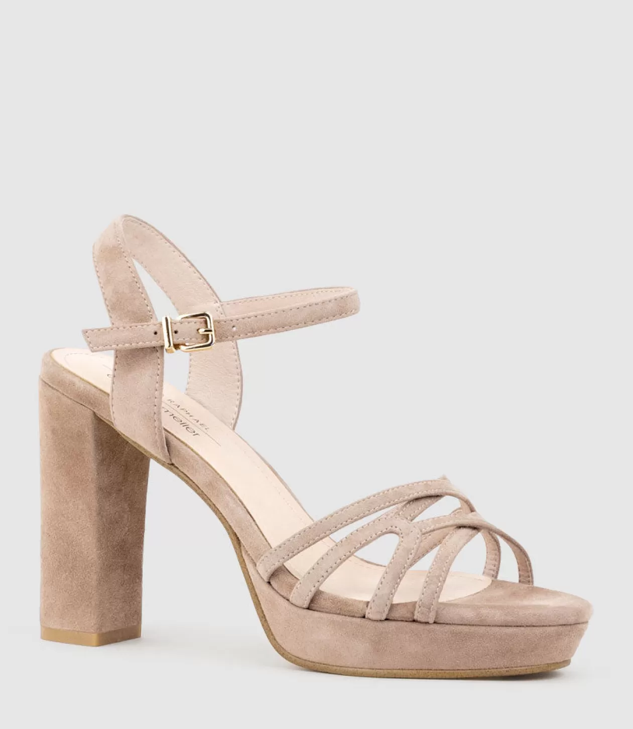 Edward Meller Platform Sandals<Ria100 Strappy Platform Sandal In Nude Suede