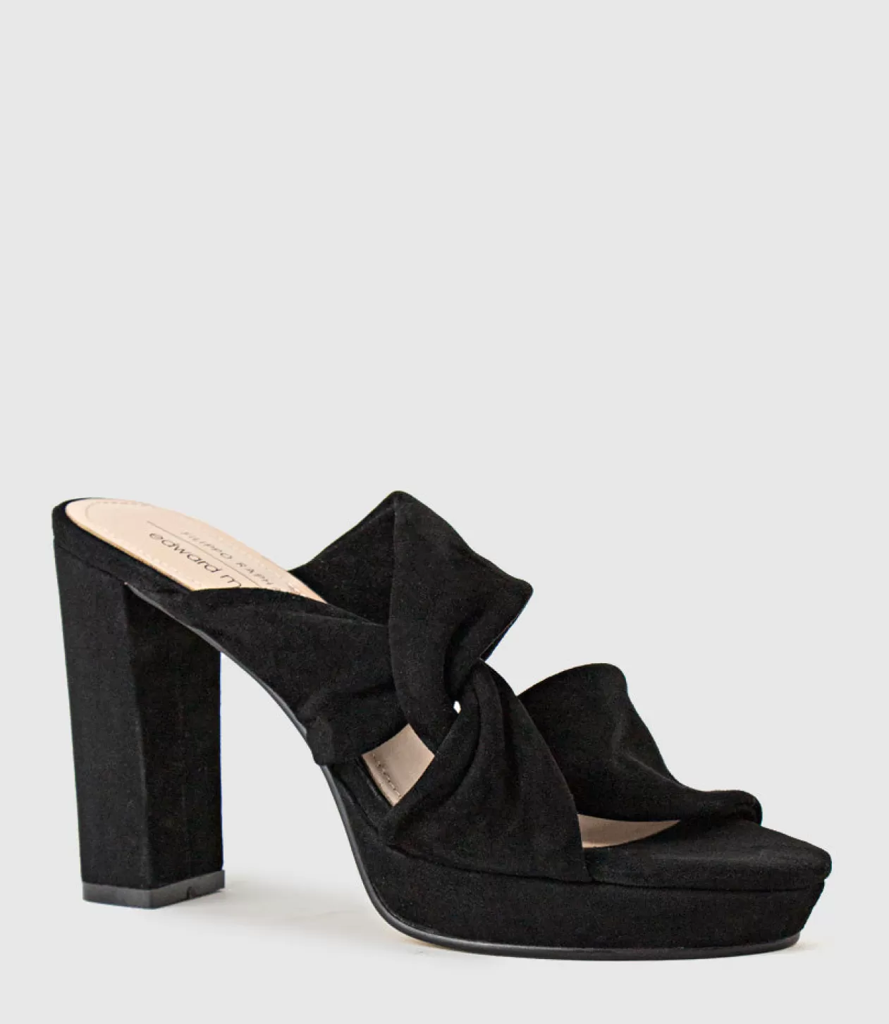 Edward Meller High Heel Sandals<Rilana100 Folded Slide On Platform In Black Suede