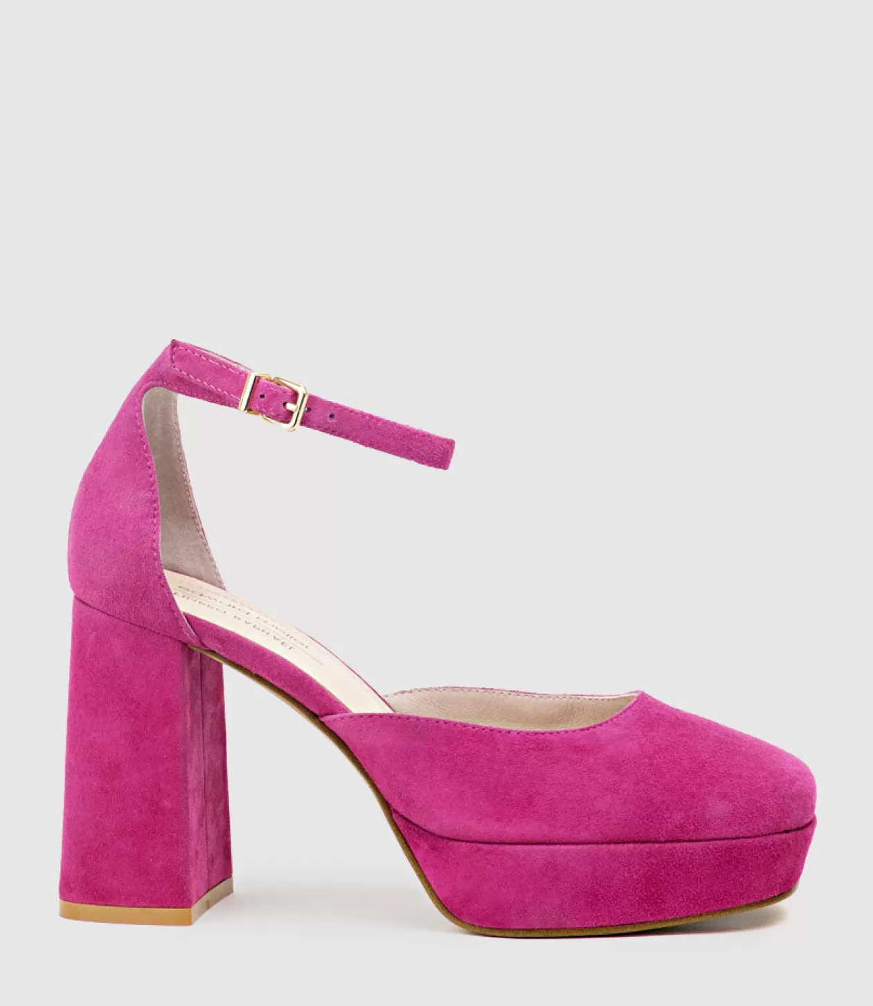 Edward Meller High Heel<Rimini95 Closed Toe Platform Sandal In Hot Pink Suede